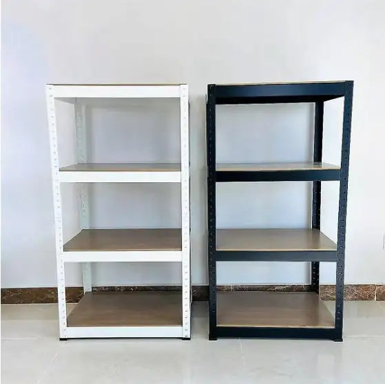 Heavy Duty 4 Tier Steel Garage Storage Rack - White Adjustable