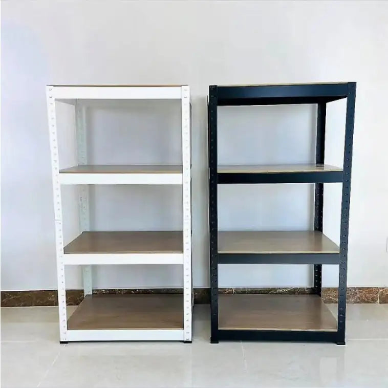 Heavy Duty 4 Tier Steel Garage Storage Rack - White Adjustable