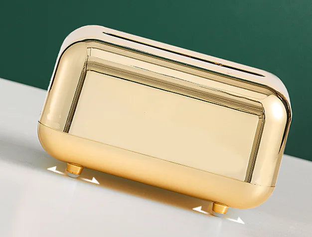 Cromado Chrome Tissue Box - Golden & Silver Finish 18x12x11cm