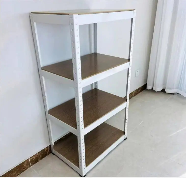 Heavy Duty 4 Tier Steel Garage Storage Rack - White Adjustable