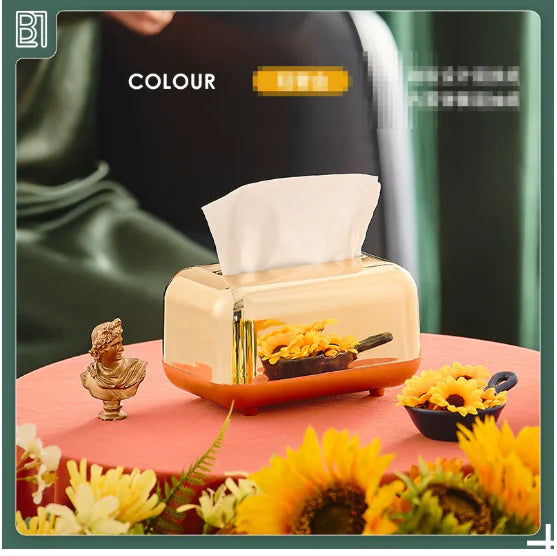 Cromado Chrome tissue box in golden finish, compact design, 18x12x11cm, by Vibe Nexis, perfect for countertop organization.